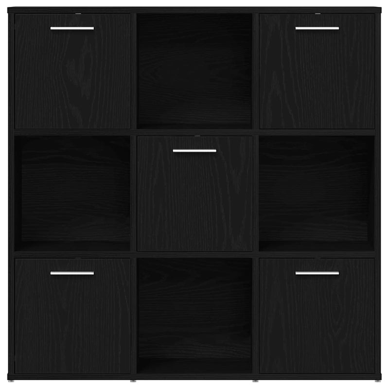 vidaXL fekete tölgy szerelt fa könyvszekrény 90x28x90 cm