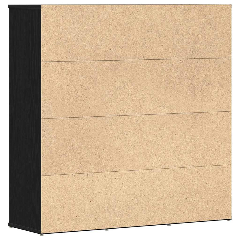 vidaXL fekete tölgy szerelt fa könyvszekrény 90x28x90 cm