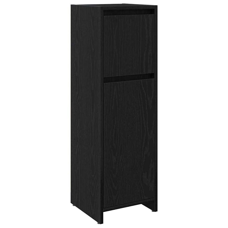 vidaXL Fürdőszekrény fiókkal Fekete tölgy 30 x 30 x 95 cm Faanyag