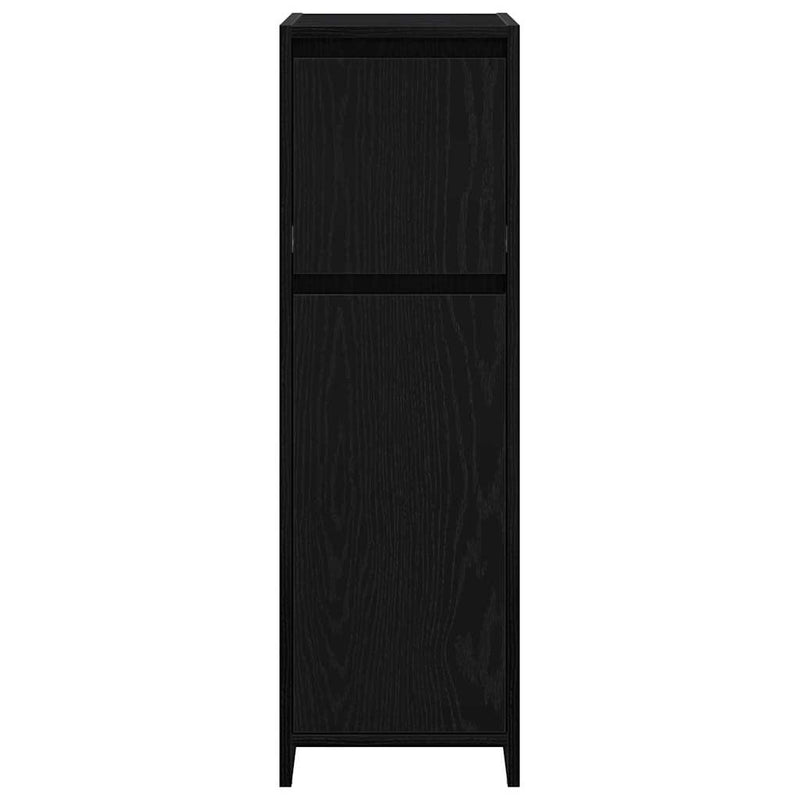 vidaXL Fürdőszekrény fiókkal Fekete tölgy 30 x 30 x 95 cm Faanyag