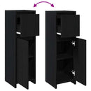 vidaXL Fürdőszoba Székény fiókkal Fekete tölgy 30 x 30 x 95 cm Faanyag