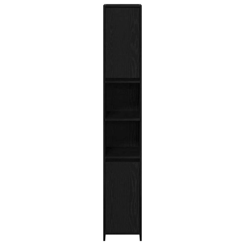 vidaXL Fürdőszobai szekrény Fekete tölgy 30 x 30 x 183.5 cm Faanyag