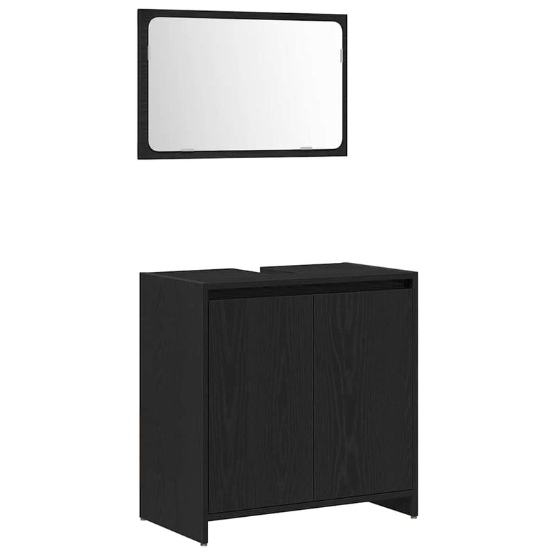 vidaXL Fürdőszobai Szekrény Fekete tölgy 60 x 33 x 61 cm Faanyag