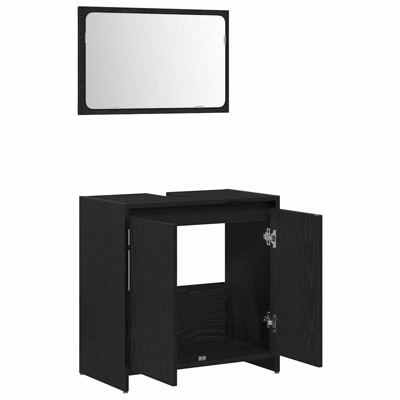 vidaXL Fürdőszobai Szekrény Fekete tölgy 60 x 33 x 61 cm Faanyag