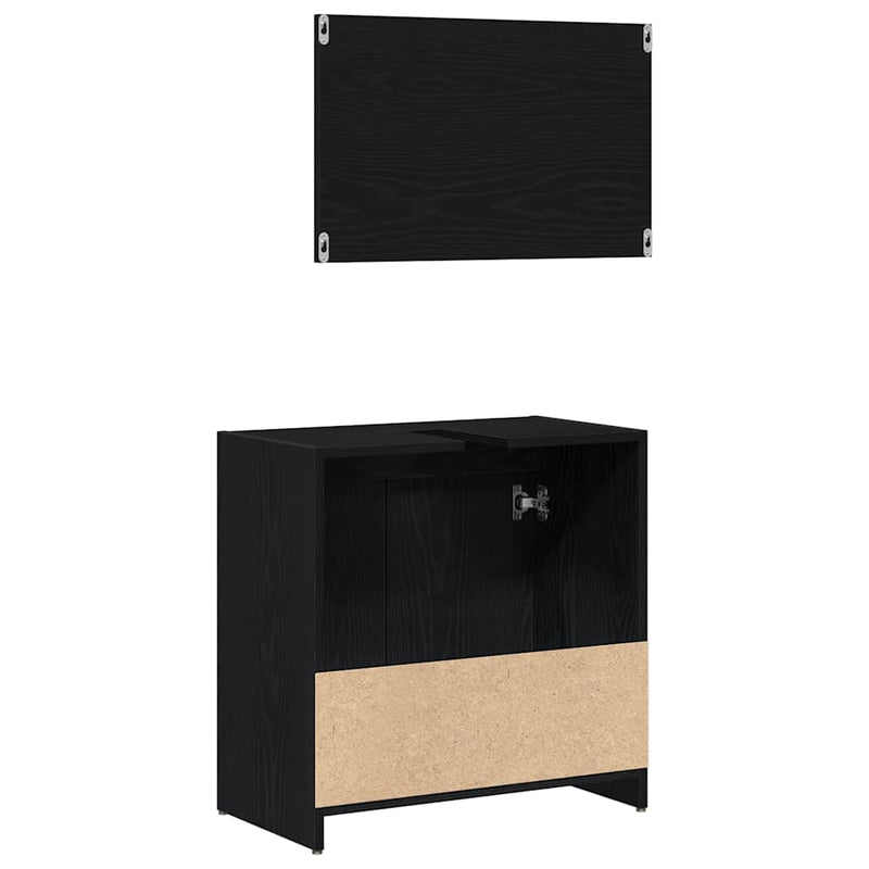 vidaXL Fürdőszobai Szekrény Fekete tölgy 60 x 33 x 61 cm Faanyag