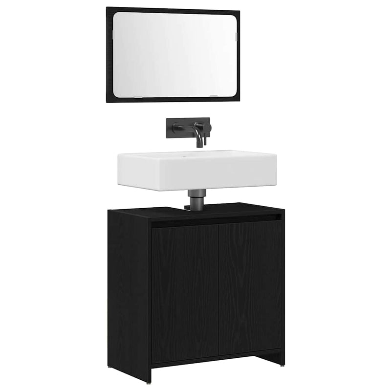 vidaXL Fürdőszobai Szekrény Fekete tölgy 60 x 33 x 61 cm Faanyag