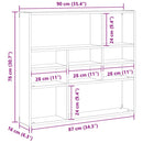 vidaXL fekete tölgy színű szerelt fa fali polc 90 x 16 x 78 cm
