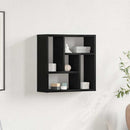 vidaXL fekete tölgy színű szerelt fa fali polc 45x16x45 cm
