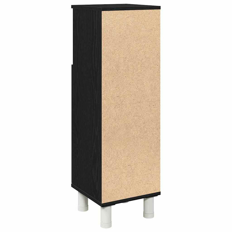 vidaXL Fürdőszoba Székény ajtóval Fekete tölgy 30 x 30 x 95 cm Faanyag