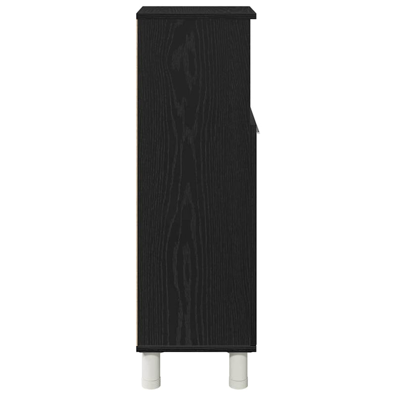 vidaXL Fürdőszoba Székény ajtóval Fekete tölgy 30 x 30 x 95 cm Faanyag