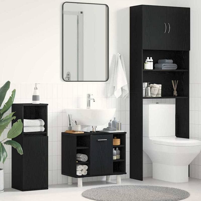 vidaXL Fürdőszoba Szekrény Fekete tölgy 60 x 32 x 54 cm Faanyag