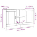 vidaXL Széf Fekete tölgy 120 x 30,5 x 70 cm Faanyag
