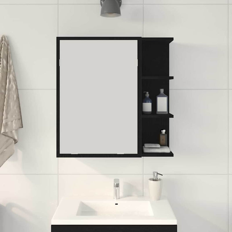 vidaXL Fürdőszobai tükörszekrény Musta tammi 62.5 x 20.5 x 64 cm