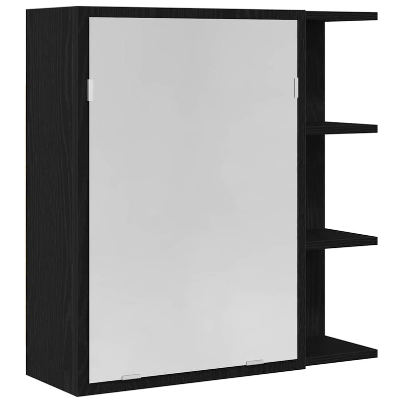 vidaXL Fürdőszobai tükörszekrény Musta tammi 62.5 x 20.5 x 64 cm