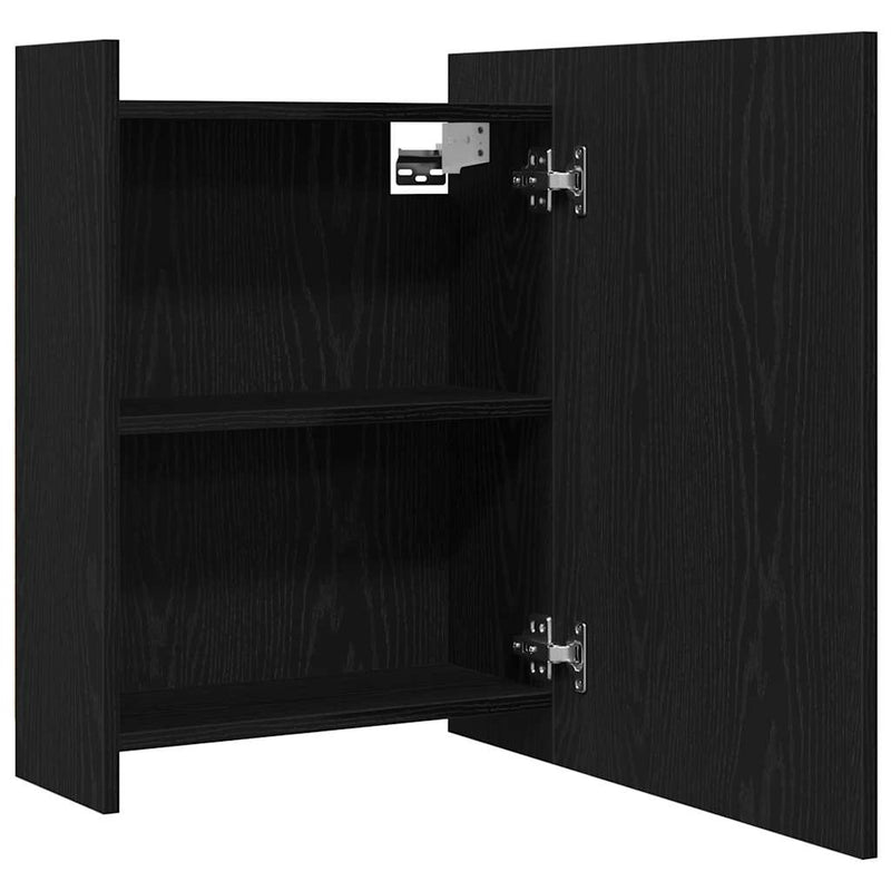 vidaXL Fürdőszobai tükörszekrény Musta tammi 62.5 x 20.5 x 64 cm