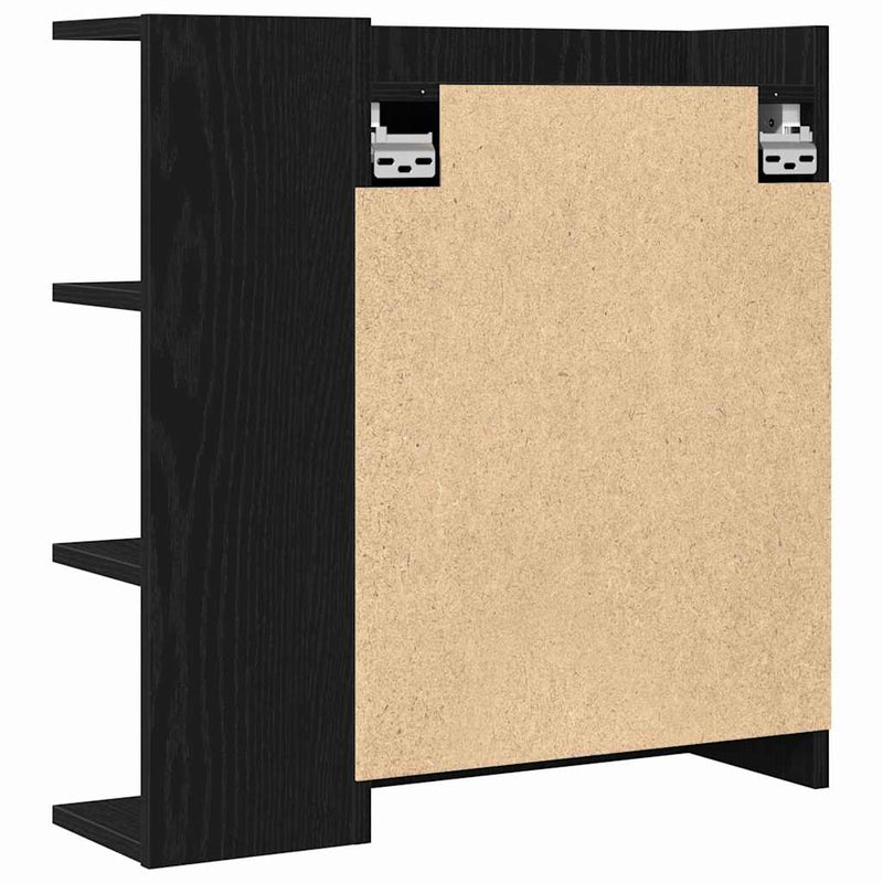 vidaXL Fürdőszobai tükörszekrény Musta tammi 62.5 x 20.5 x 64 cm