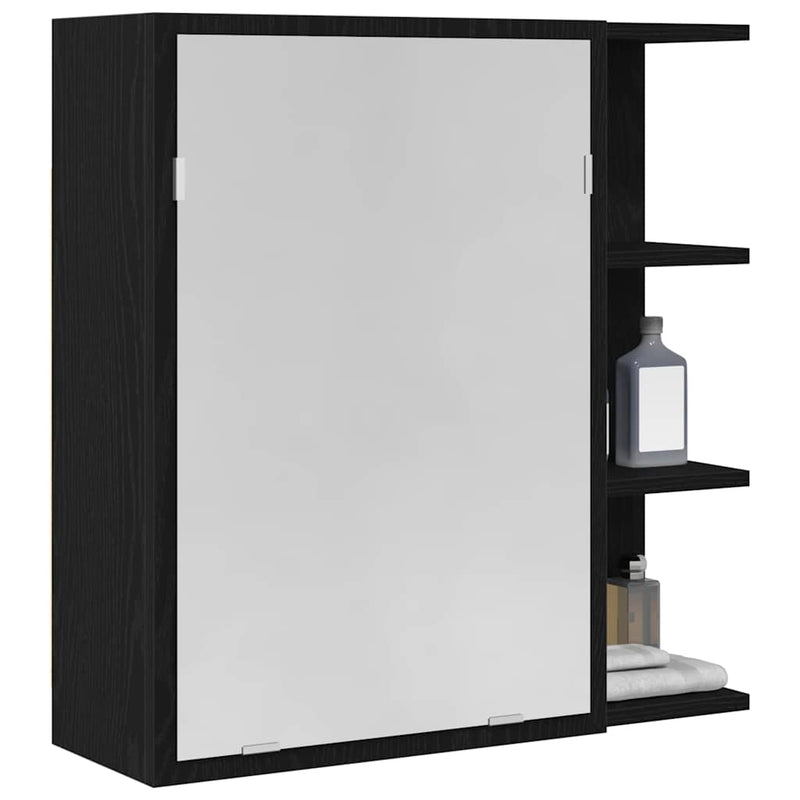 vidaXL Fürdőszobai tükörszekrény Musta tammi 62.5 x 20.5 x 64 cm