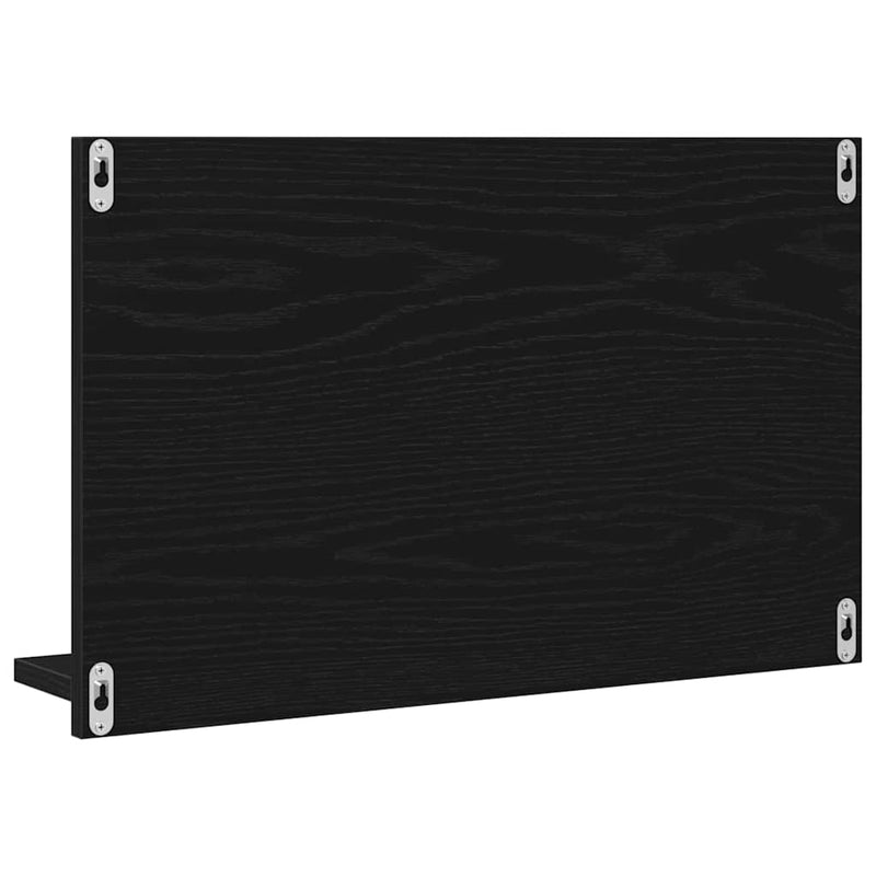 vidaXL Tükörpolc polcokkal Fekete tölgy 60 x 10.5 x 37 cm Faanyag