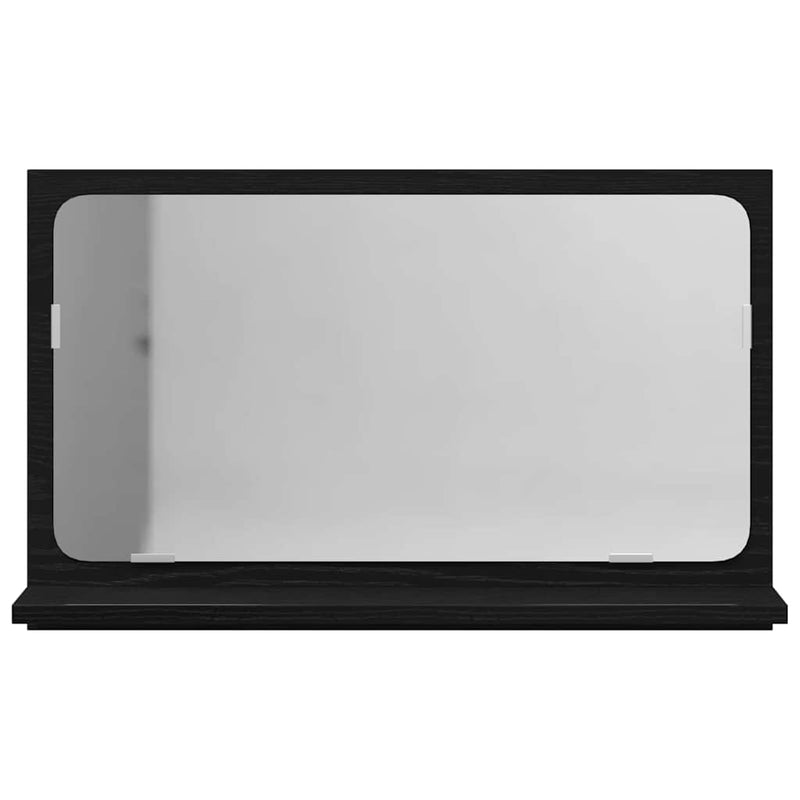 vidaXL Tükörpolc polcokkal Fekete tölgy 60 x 10.5 x 37 cm Faanyag
