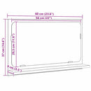 vidaXL Tükörpolc polcokkal Fekete tölgy 60 x 10,5 x 37 cm Faanyag