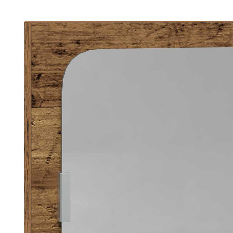 vidaXL Tükörpolc polcokkal tárolóval Öreg fa 90 x 10.5 x 37 cm Faanyag