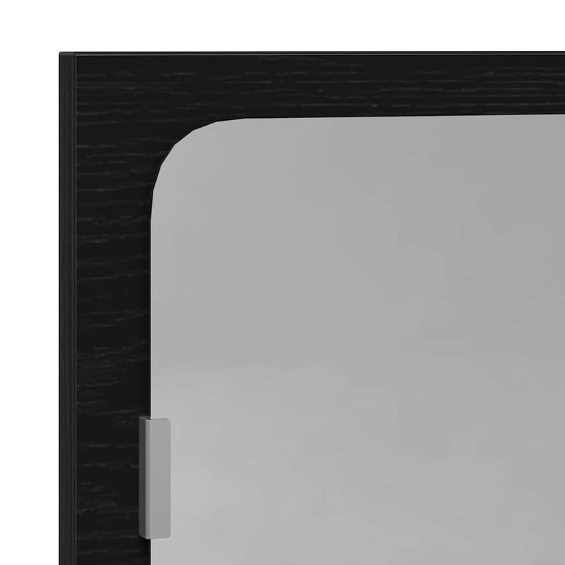 vidaXL Tükörpolc polcokkal Fekete tölgy 90 x 10.5 x 37 cm Faanyag