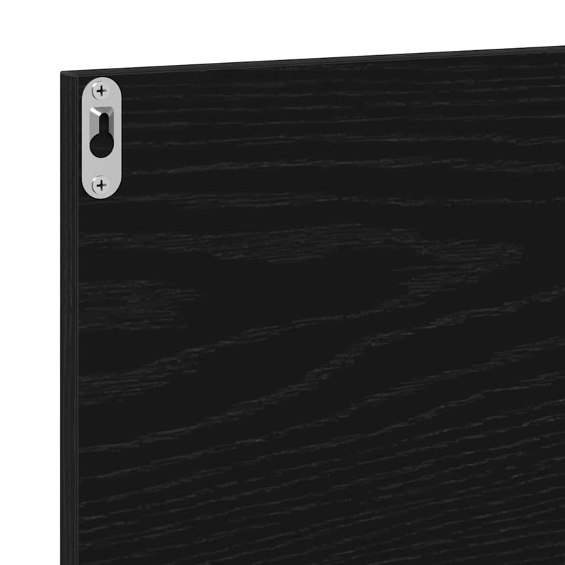 vidaXL Tükörpolc polcokkal Fekete tölgy 90 x 10.5 x 37 cm Faanyag
