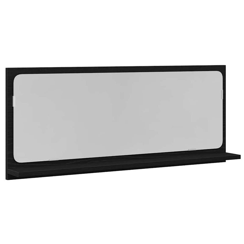 vidaXL Tükörpolc polcokkal Fekete tölgy 90 x 10.5 x 37 cm Faanyag
