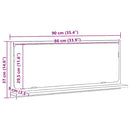 vidaXL Tükörpolc polcokkal Fekete tölgy 90 x 10,5 x 37 cm Faanyag
