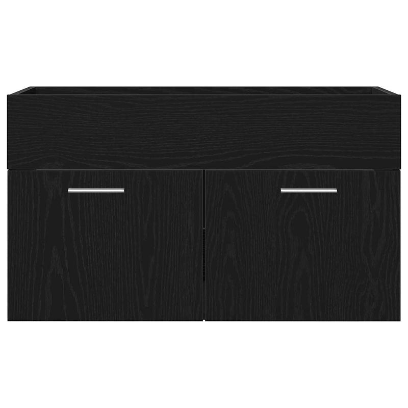 vidaXL Mosdó Szekrény tárolóval Fekete tölgy 90 x 38.5 x 46 cm Faanyag