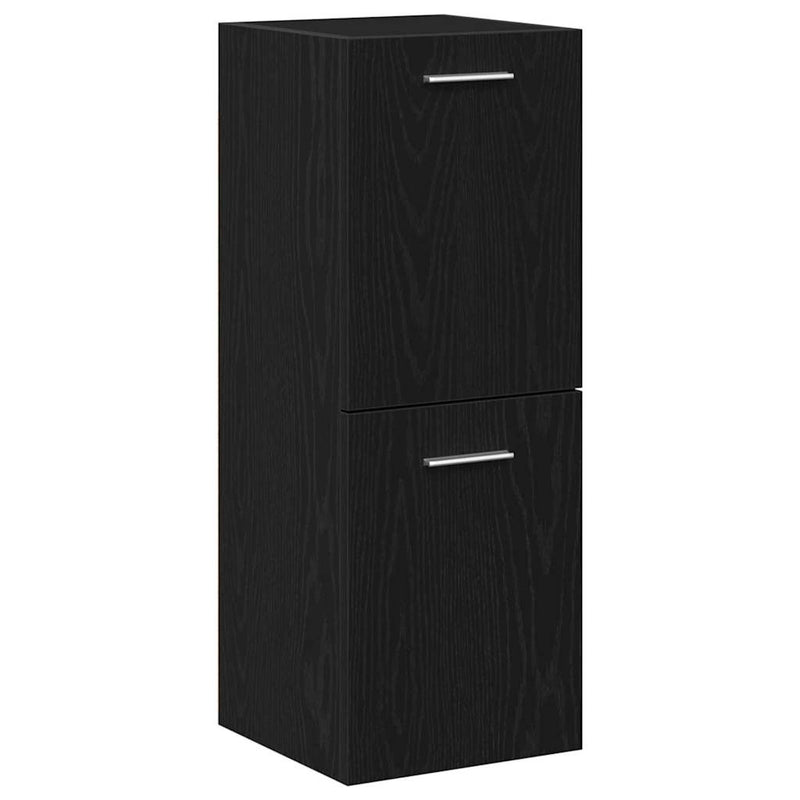 vidaXL Fürdőszoba Szekrény Fekete tölgy 30 x 30 x 80 cm Faanyag