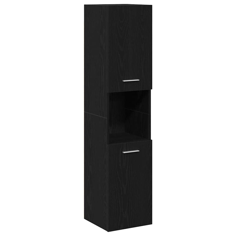 vidaXL Fürdőszoba Székény Fekete tölgy 30 x 30 x 130 cm Faanyag