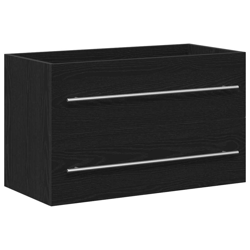 vidaXL fekete tölgy színű szerelt fa mosdószekrény 80 x 38,5 x 48 cm