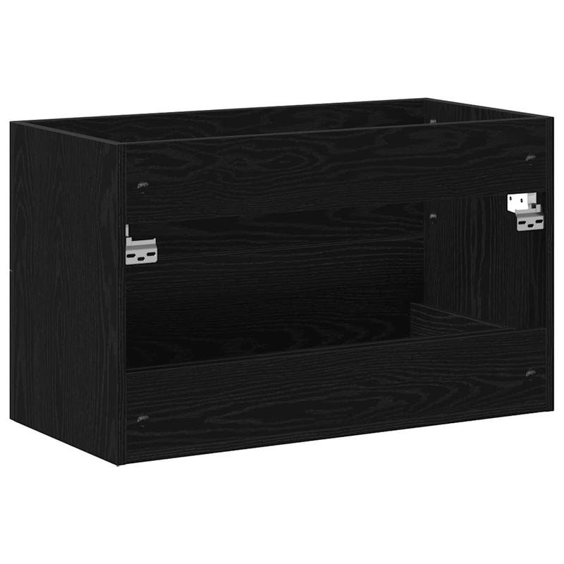vidaXL fekete tölgy színű szerelt fa mosdószekrény 80 x 38,5 x 48 cm