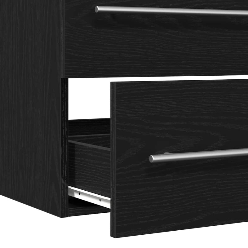 vidaXL fekete tölgy színű szerelt fa mosdószekrény 80 x 38,5 x 48 cm