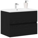 vidaXL Fürdőszoba Székény Fekete Tölgy 60 x 38,5 x 45 cm Szerelt Fa