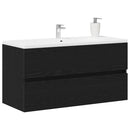 vidaXL Fürdőszoba Székény Fekete Tölgy 90 x 38,5 x 45 cm Szerelt Fa
