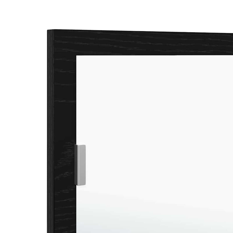 vidaXL LED Fürdőszoba Tükör Musta tammi 100 x 8.5 x 37 cm Faanyag