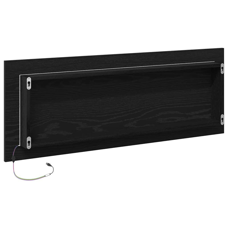vidaXL LED Fürdőszoba Tükör Musta tammi 100 x 8.5 x 37 cm Faanyag