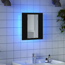 vidaXL fekete tölgyfa LED-es fürdőszobai tükrös szekrény 40 x 12 x 45 cm