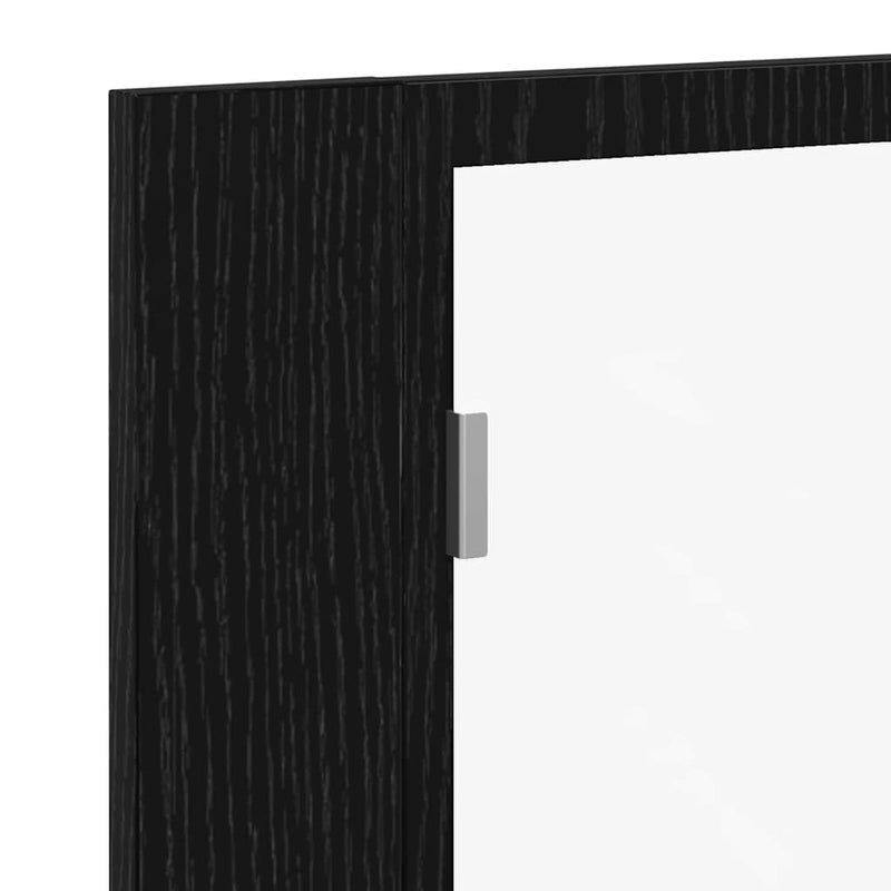 vidaXL Fürdőszobai tükrös szekrény Musta tammi 60 x 12 x 45 cm Faanyag