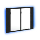 vidaXL Fürdőszobai tükörszekrény Fekete tölgy 60 x 12 x 45 cm Faanyag