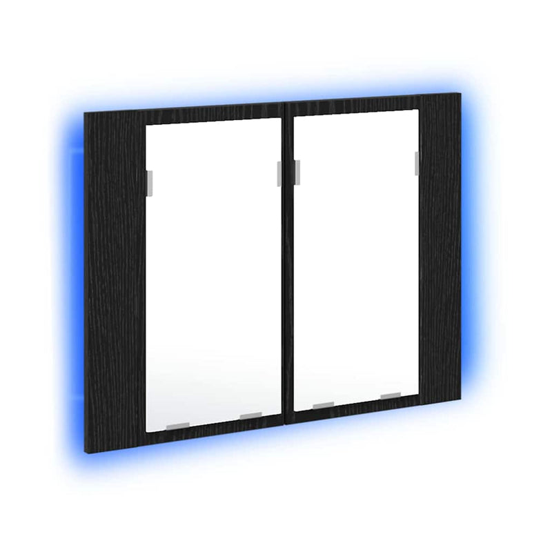 vidaXL Fürdőszobai tükrös szekrény Musta tammi 60 x 12 x 45 cm Faanyag