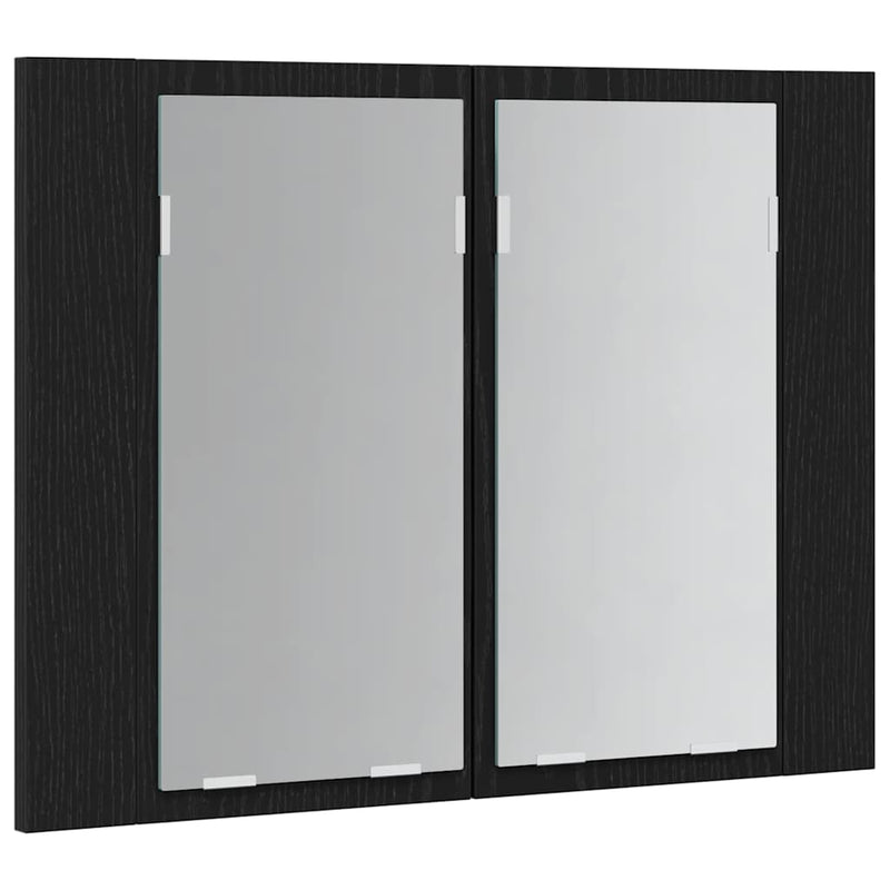 vidaXL Fürdőszobai tükrös szekrény Musta tammi 60 x 12 x 45 cm Faanyag