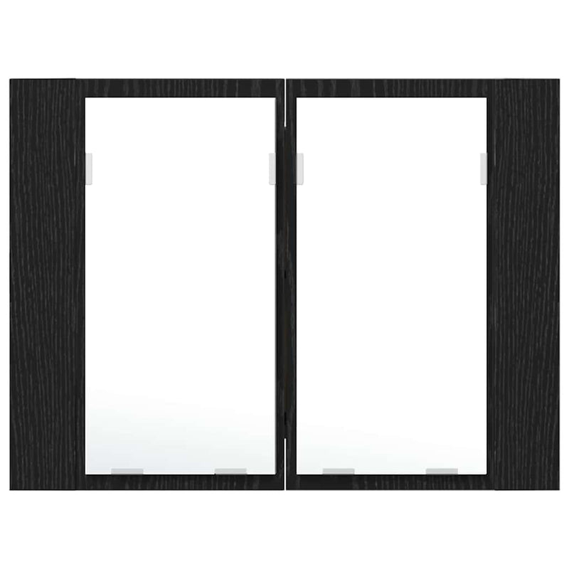 vidaXL Fürdőszobai tükrös szekrény Musta tammi 60 x 12 x 45 cm Faanyag