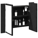 vidaXL Fürdőszobai tükörszekrény Fekete tölgy 60 x 12 x 45 cm Faanyag