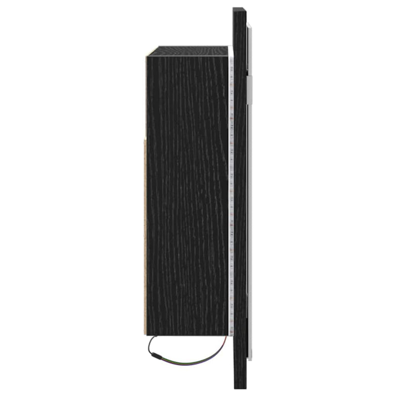 vidaXL Fürdőszobai tükrös szekrény Musta tammi 60 x 12 x 45 cm Faanyag