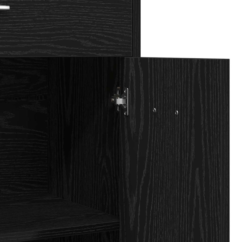 vidaXL Fürdőszekrény Fekete tölgy 60 x 33 x 80 cm Tömör tölgy fa