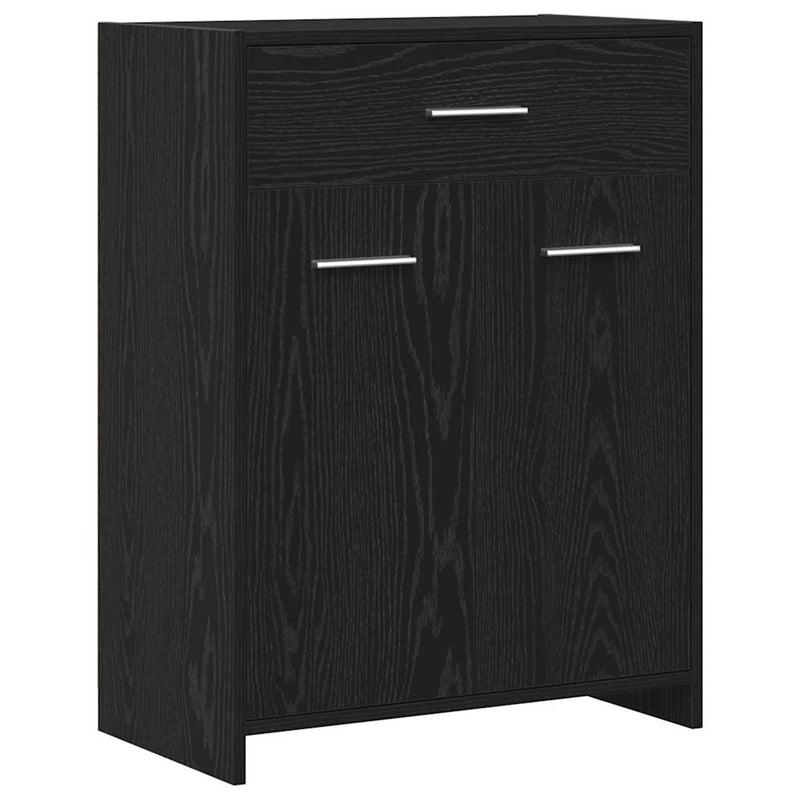 vidaXL Fürdőszekrény Fekete tölgy 60 x 33 x 80 cm Tömör tölgy fa