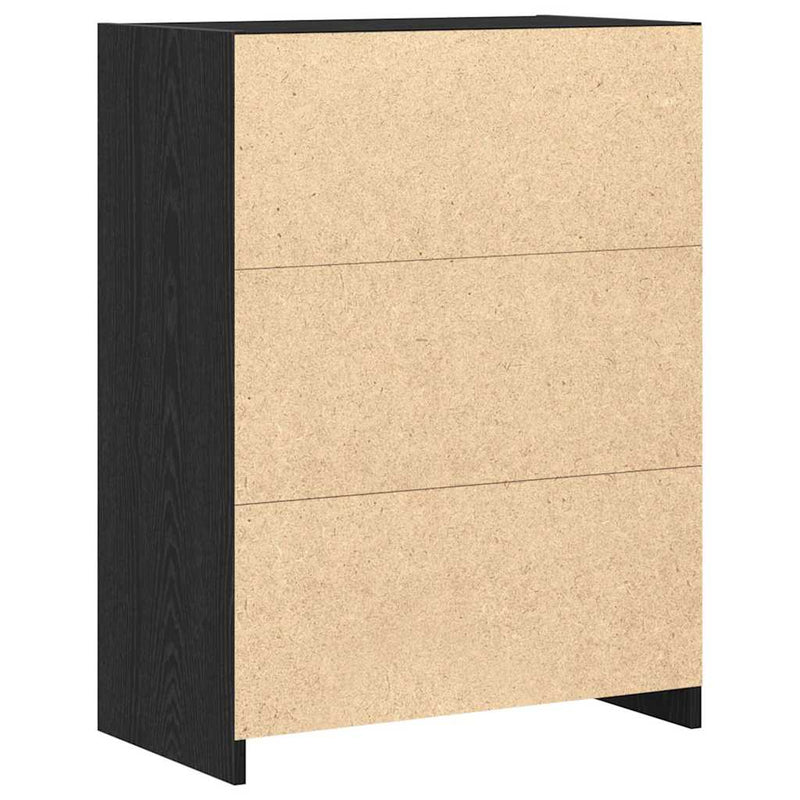 vidaXL Fürdőszekrény Fekete tölgy 60 x 33 x 80 cm Tömör tölgy fa